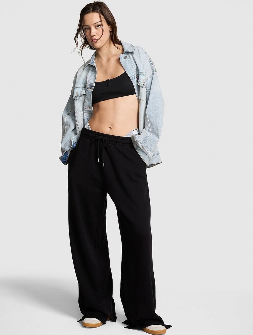 PINK Victoria's Secret Black Wide-Leg Lounge Pants - S